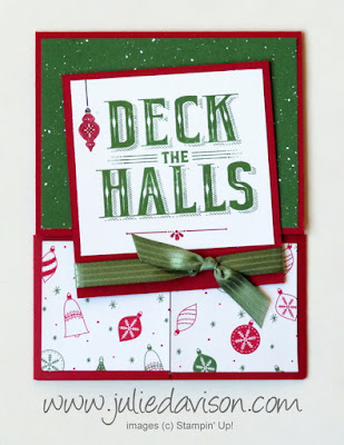 Stampin' Up! Carols of Christmas Dutch Door Card + VIDEO Tutorial ~ 2017 Holiday Catalog ~ www.juliedavison.com