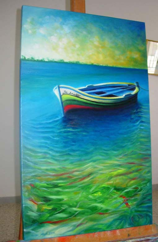 رسم بالوان زيتيه سهله رسم العين