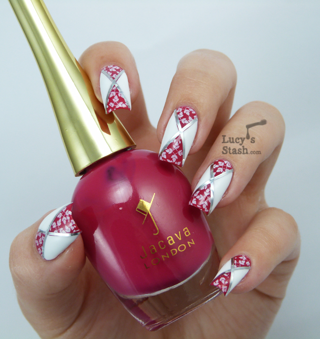 Lucy's Stash - Diagonal Nail Art feat. Jacava London Candy Floss and Mont Blanc