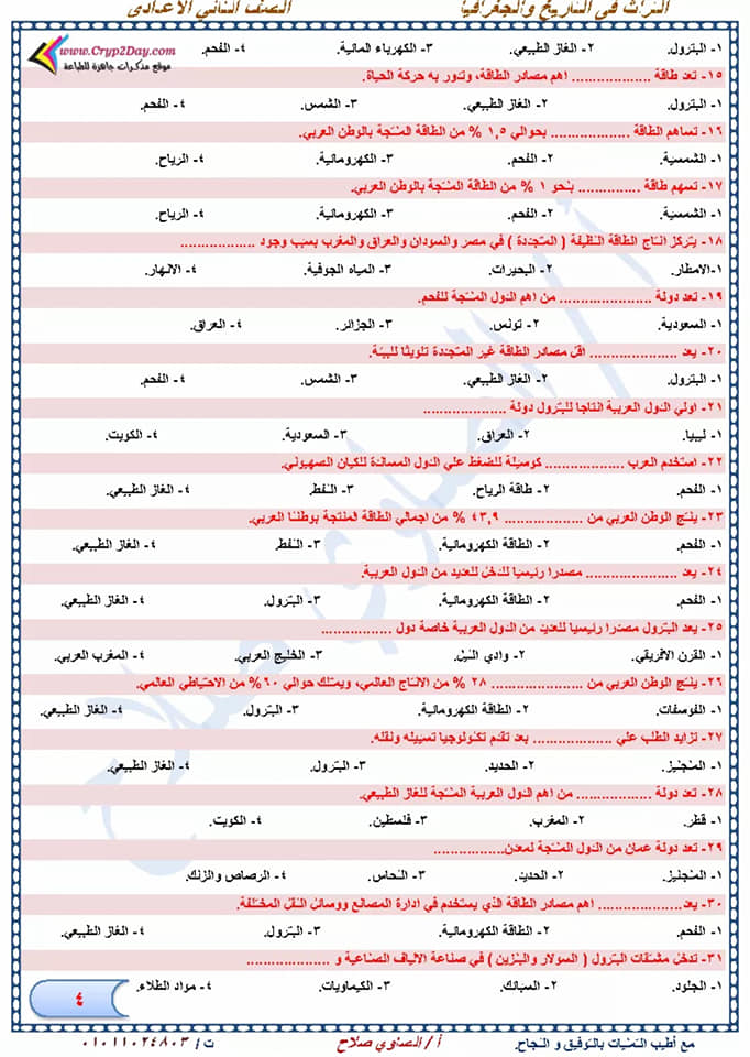 مراجعة دراسات إجتماعية نهائية للصف الثاني الإعدادي لإمتحان شهر إبريل أ/ الصاوي صلاح  4
