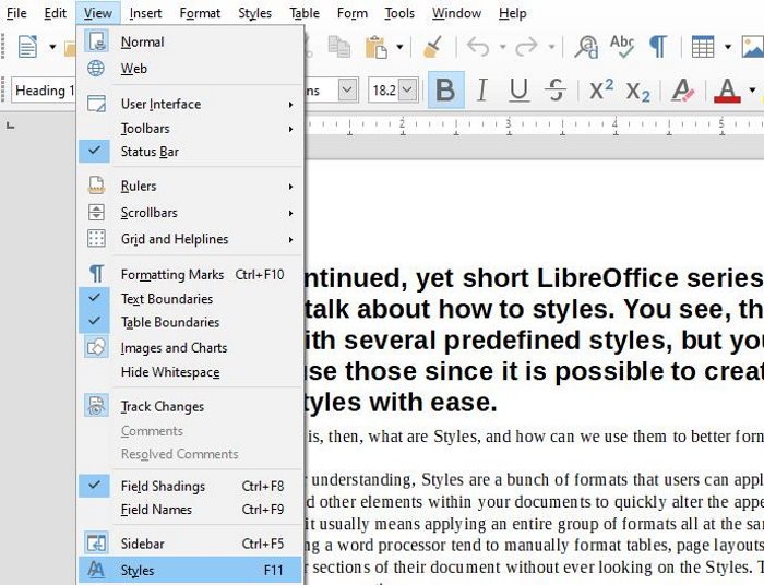 Стили в LibreOffice