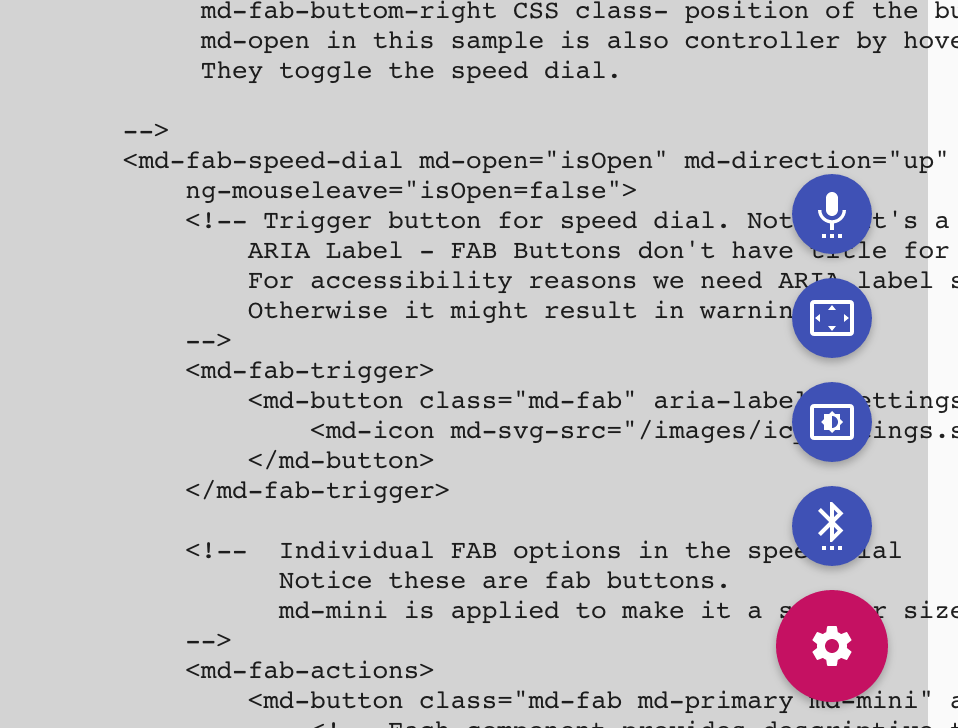 VenCKi Code Implementing Google Inbox styled FAB buttons using Angular
