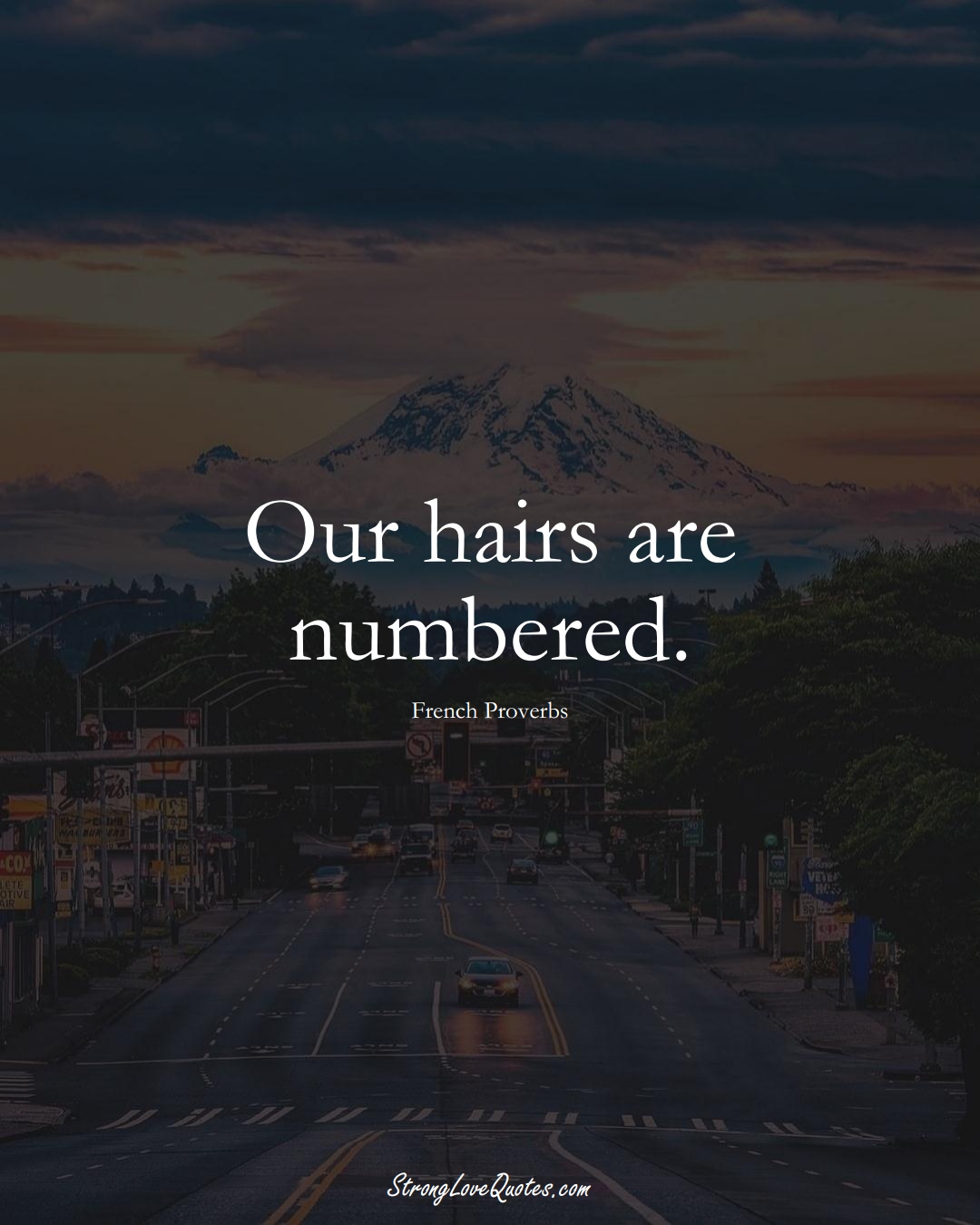 Our hairs are numbered. (French Sayings);  #EuropeanSayings