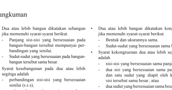 Rangkuman Kesebangunan dan Kekongruenan Bangun Datar - Science639