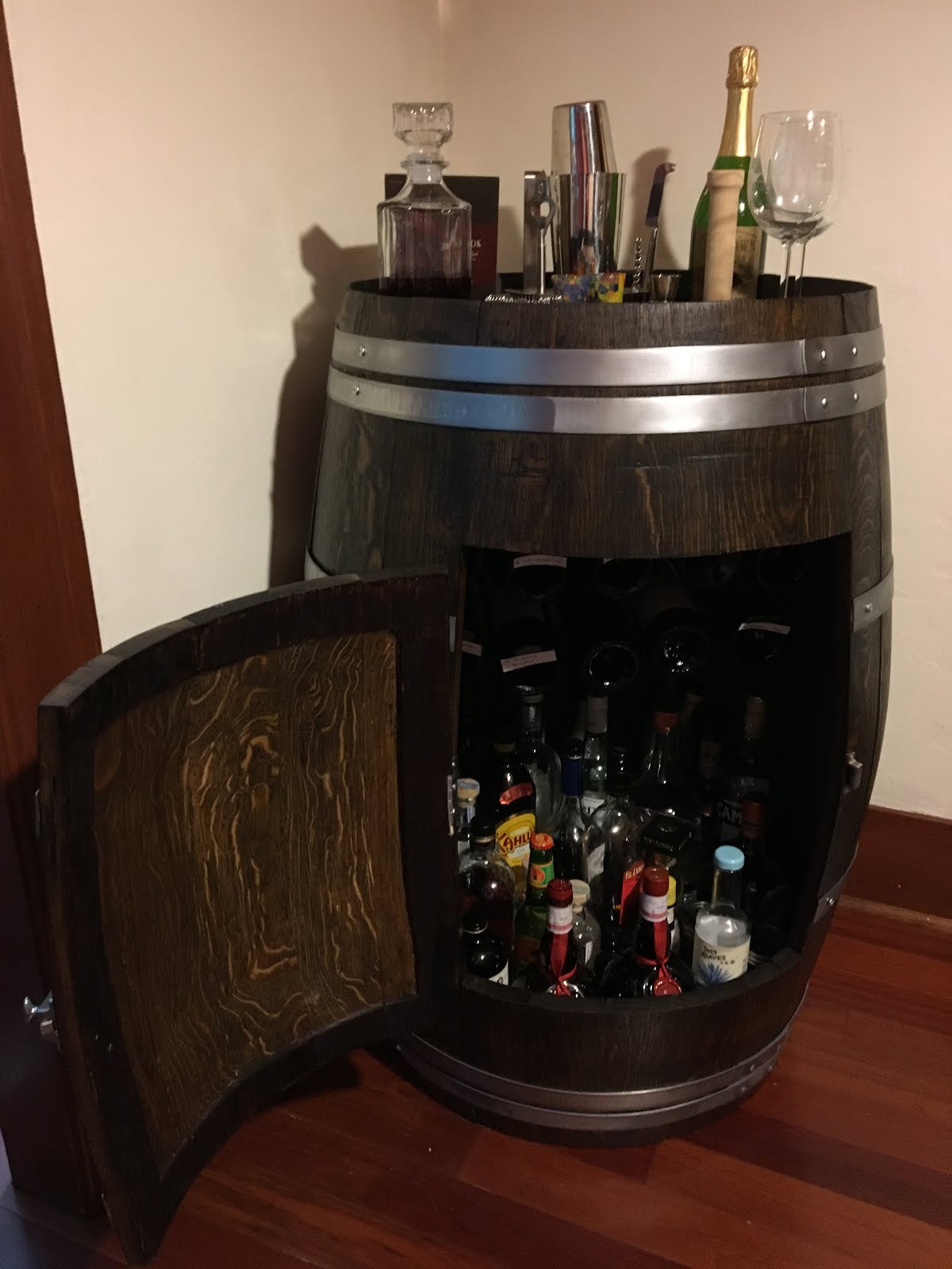 Wine Barrel Liquor Cabinet Or The Never Ending Project Steph