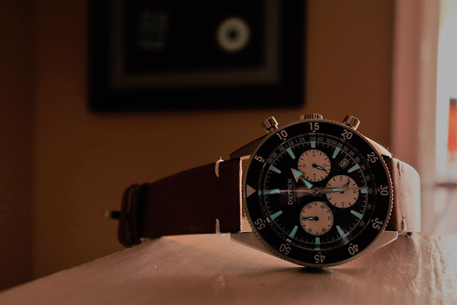 Dryden Chrono Diver black lume shot