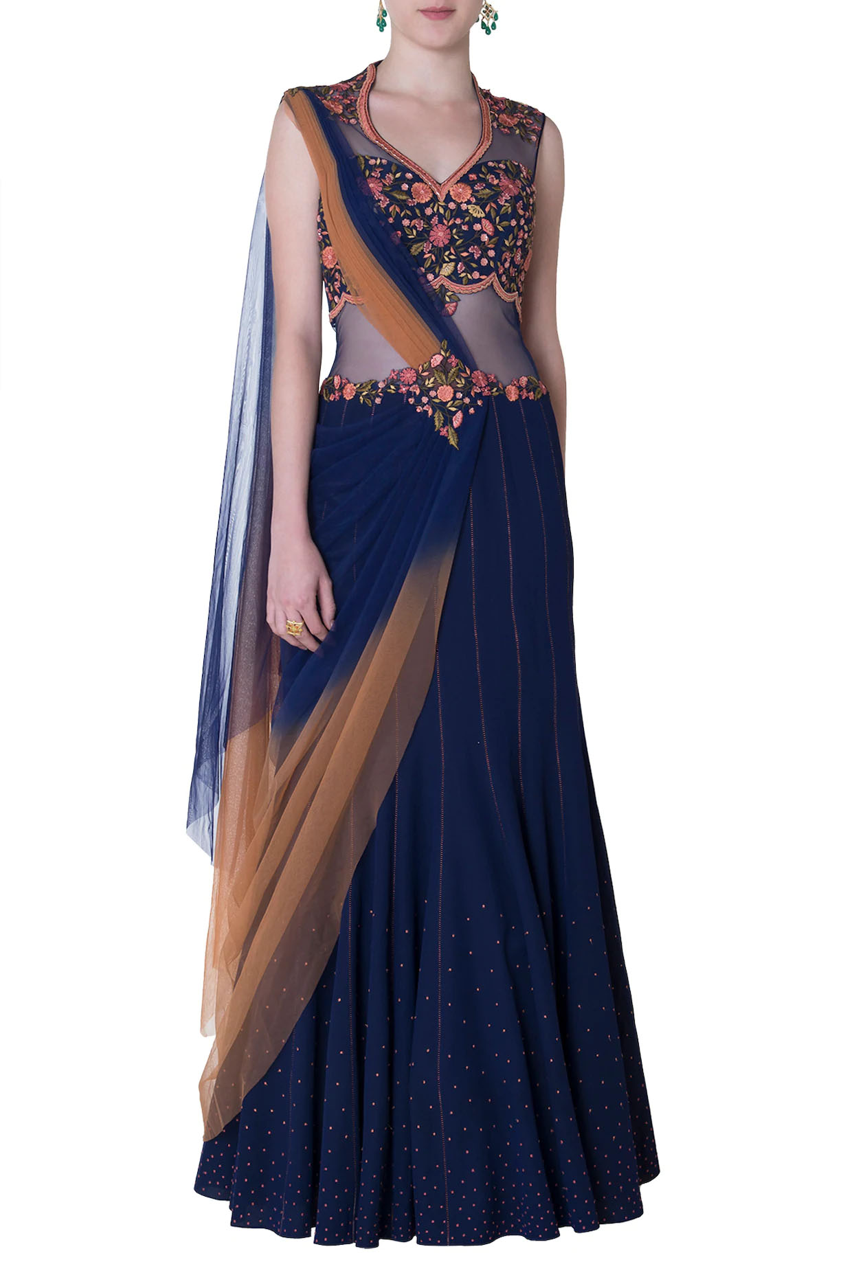 Hot Trend Saree Style Gown the combination of western and Indian Fashion