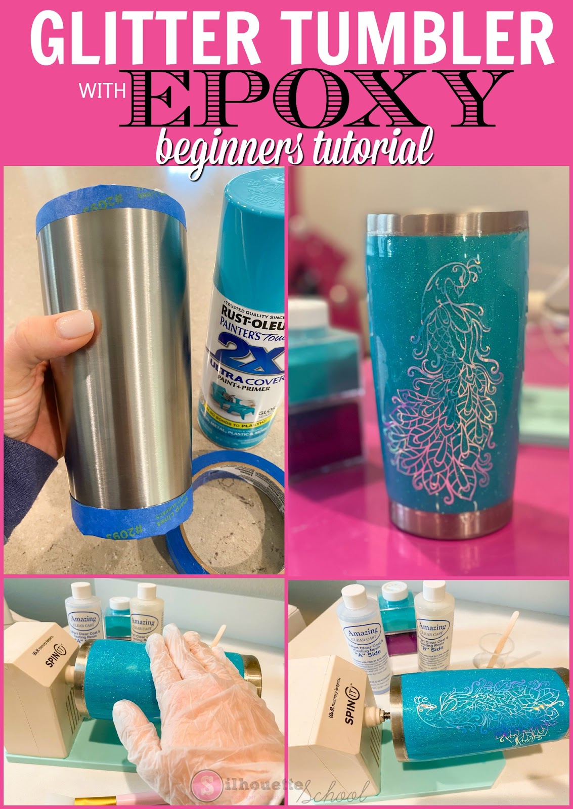 Multi Glitter Handle Tumbler