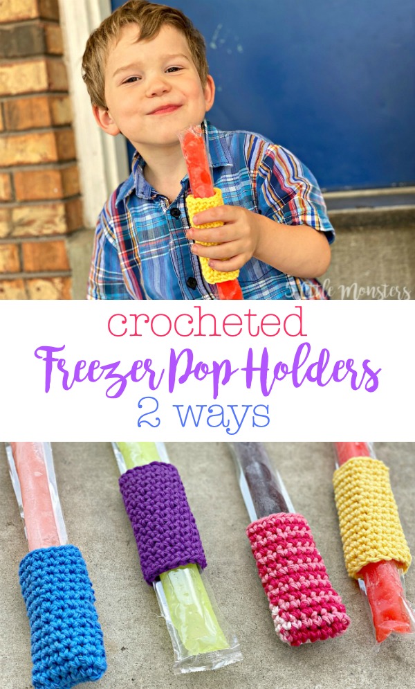 5 Little Monsters: Crocheted Freezer Pop Holders- 2 Styles