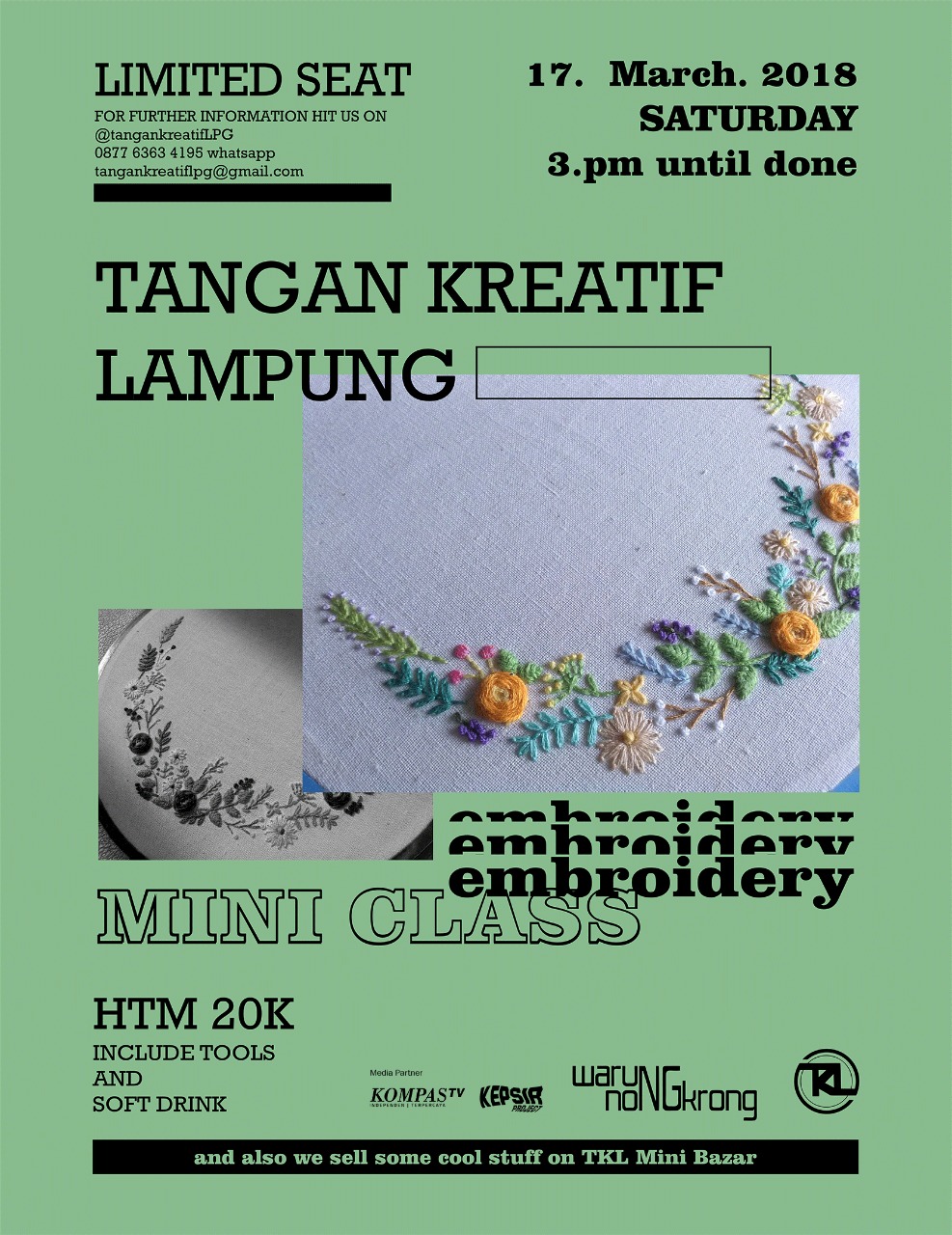 Tangan Kreatif Lampung - Mini Class "Hand Embroidery" 3 TKL Tangan Kreatif Lampung - Mini Class "Hand Embroidery"
