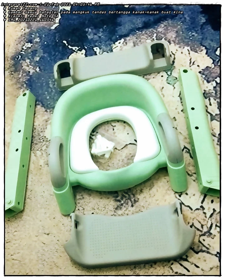 Pictures of all the parts on Aina's potty.