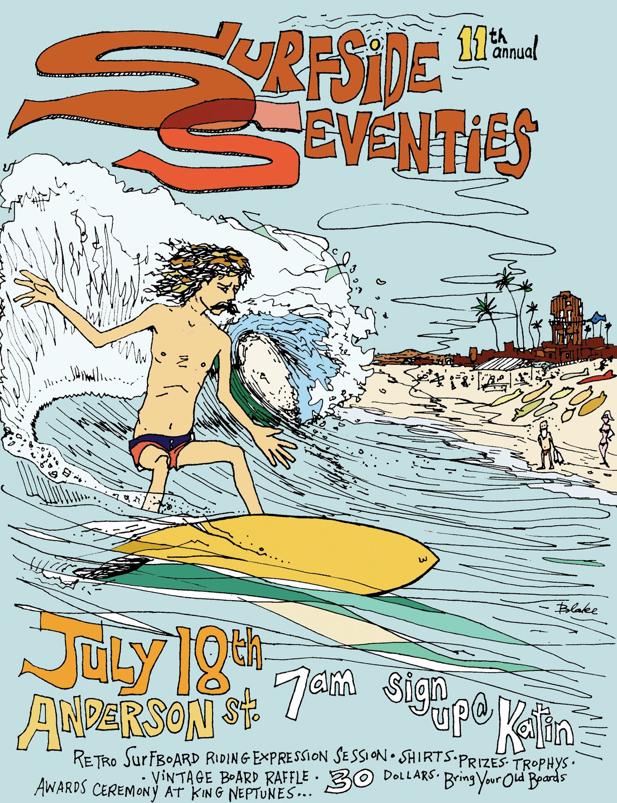 2009 11th annual Surfside Seventies poster