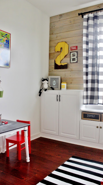 DIY Plank Wall: Camp Themed Playroom