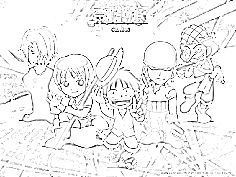 Gambar Mewarnai One Piece