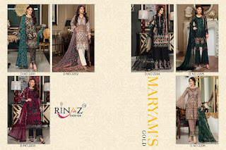 Rinaz Fashion Marayms Gold Georgette Pakistani Suits Collection In Wholesale Rate 