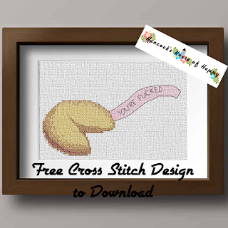 unny free fortune cookie cross stitch pattern