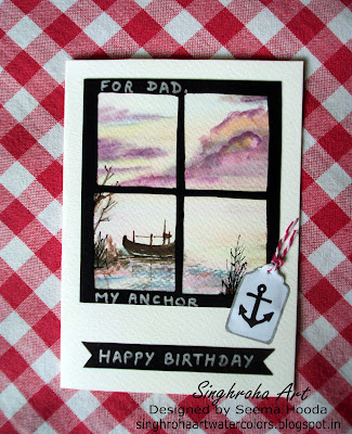 background, nautical, boat,challenge, cardmaking, custommade, dad,father,happybirthdaycard,anchor,windowcard,frame,window,tag