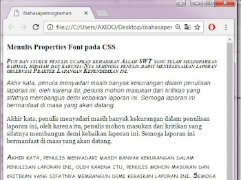 Penulisan Singkat Property Font dalam CSS