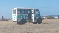 Photo of the public bus going to Cofete National Park