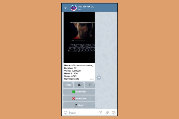 Bot Download Video Tiktok Di Telegram Tanpa Watermark