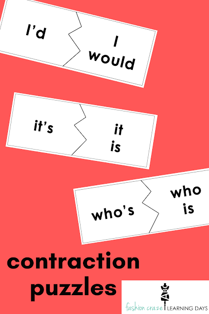 contraction puzzles - 88 puzzles for an engaging way to review and reinforce contractions
