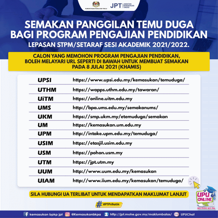 Upsi 2021 kemasukan Permohonan UPSI