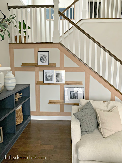 Finished board and batten accent stairway wall! from Thrifty Decor Chick
