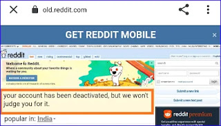 How to Delete Reddit Account on Android - your account has been deactivated