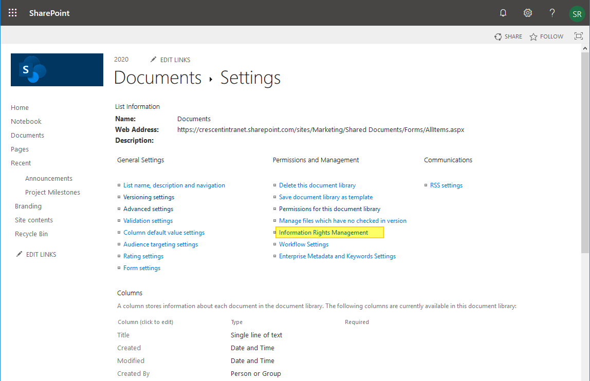 SharePoint Online How to Configure Information Rights Management (IRM) to Protect Documents SharePoint Online How to Configure Information Rights Management (IRM) to Protect Documents