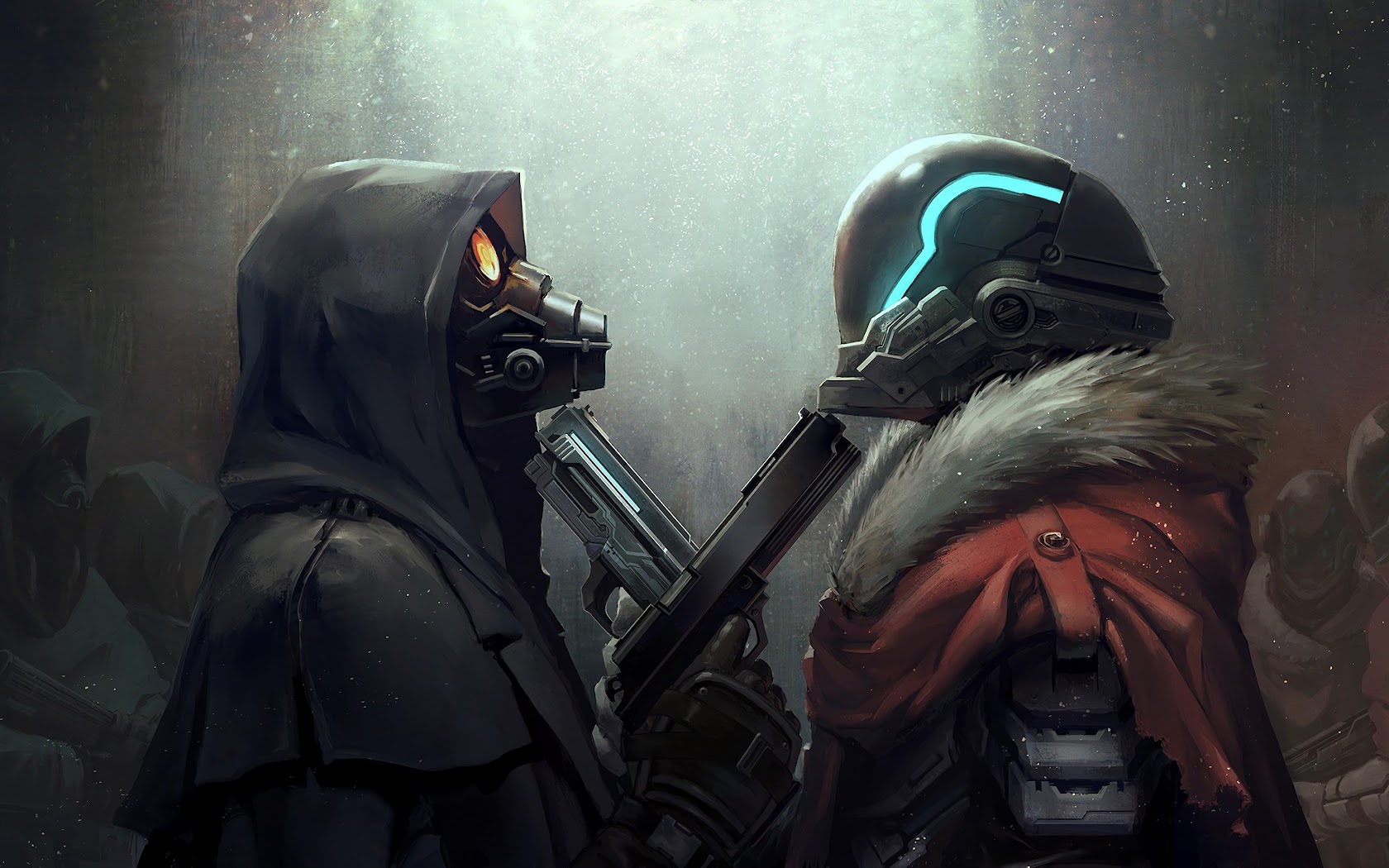 Sci-Fi, Soldiers, Pointing, Pistols, 4K, #64 Wallpaper PC Desktop