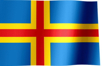The waving flag of Åland (Animated GIF) (Ålands flagga)