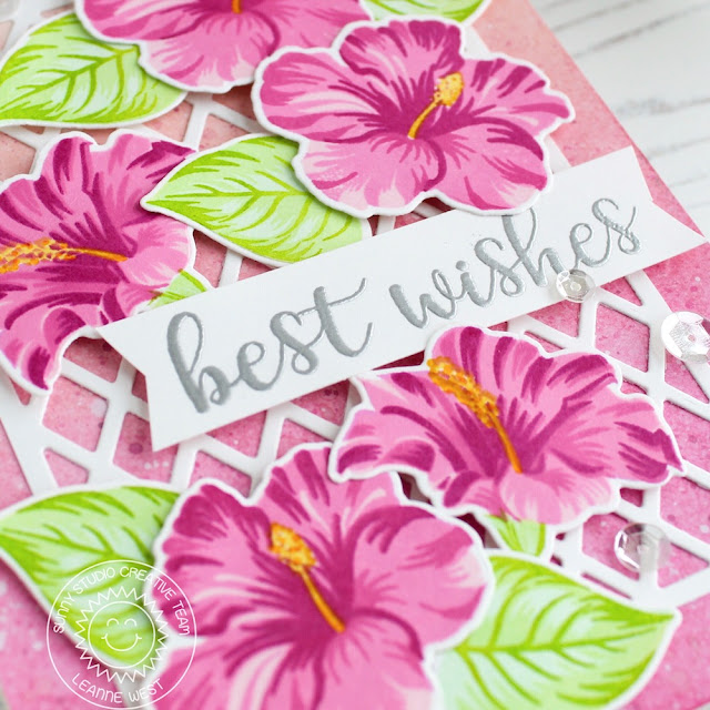 Sunny Studio Stamps: Hawaiian Hibiscus Everyday Greetings Frilly Frames Dies Floral Themed Cards by Leanne West and Eloise Blue
