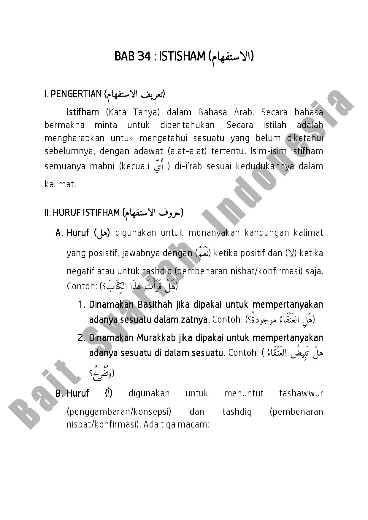 Ilmu Nahwu Bab 34 Istifham