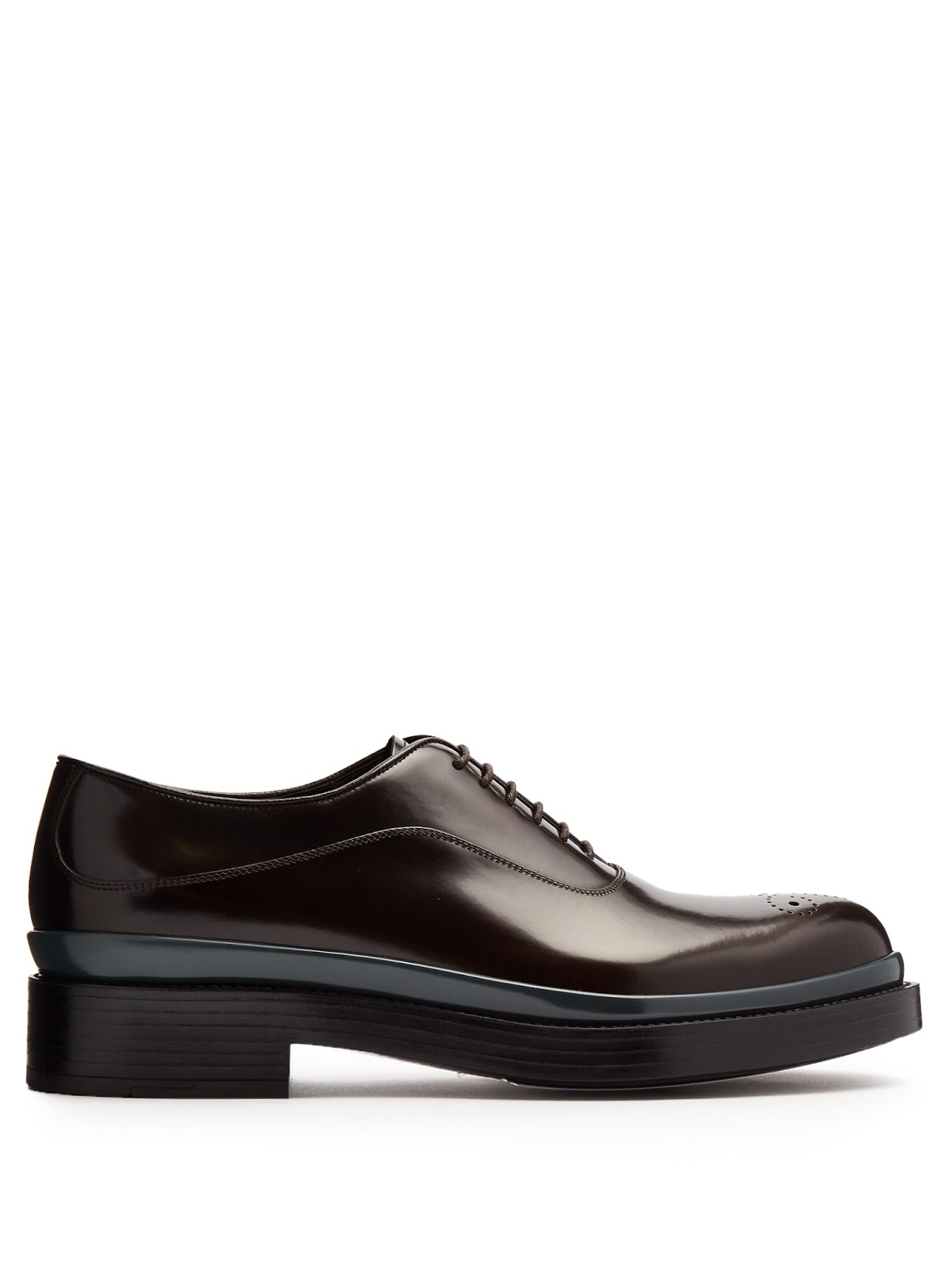 Stacked For Fall: Prada Raised-Sole Leather Oxford Shoes | SHOEOGRAPHY