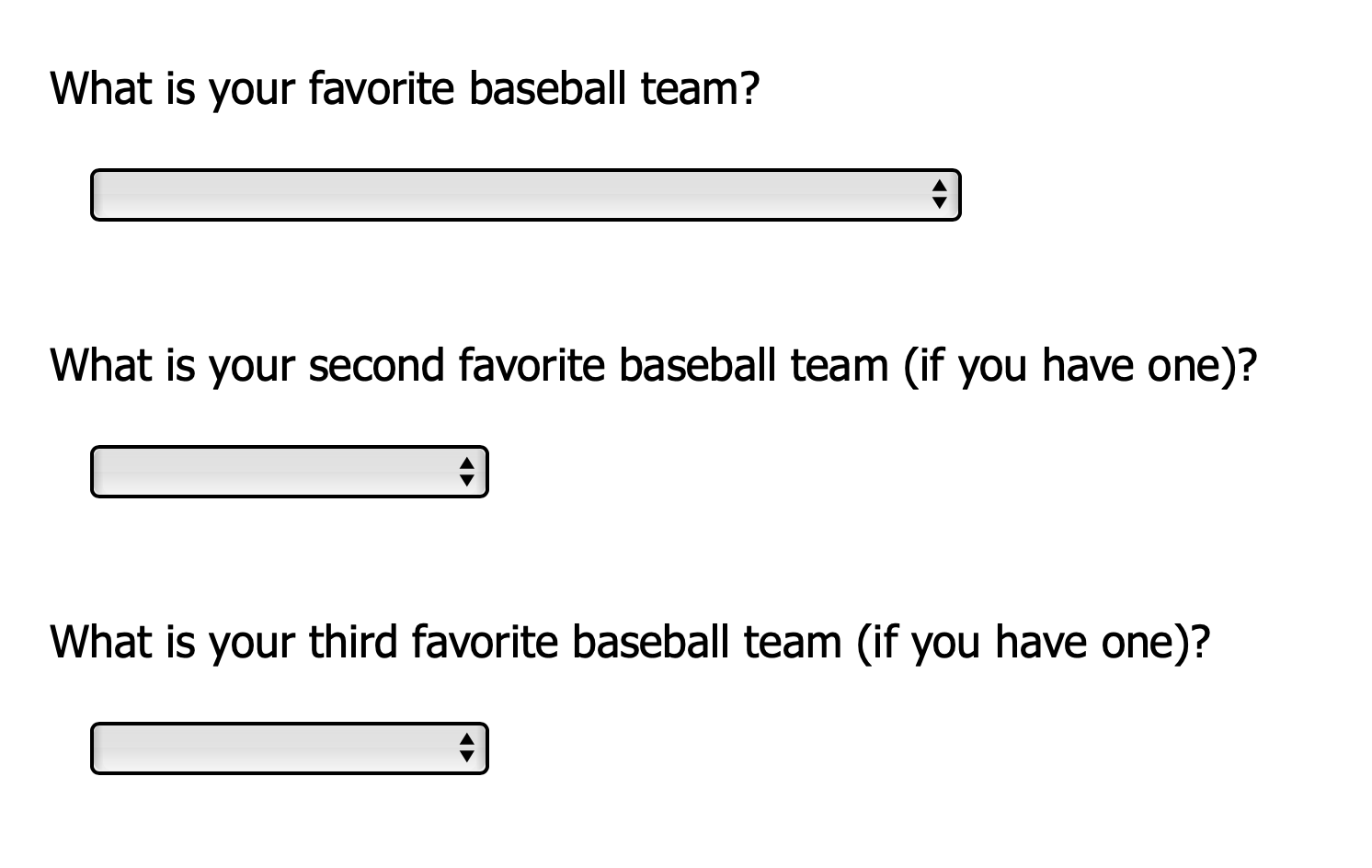 MLB Fan Survey Part 1