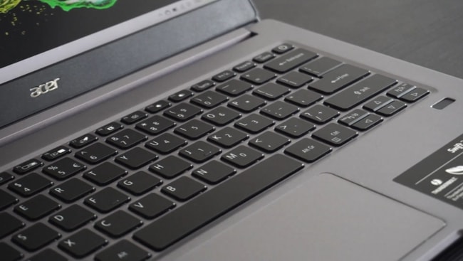 The chiclet keyboard of Acer Swift 3 SF314-57 laptop.