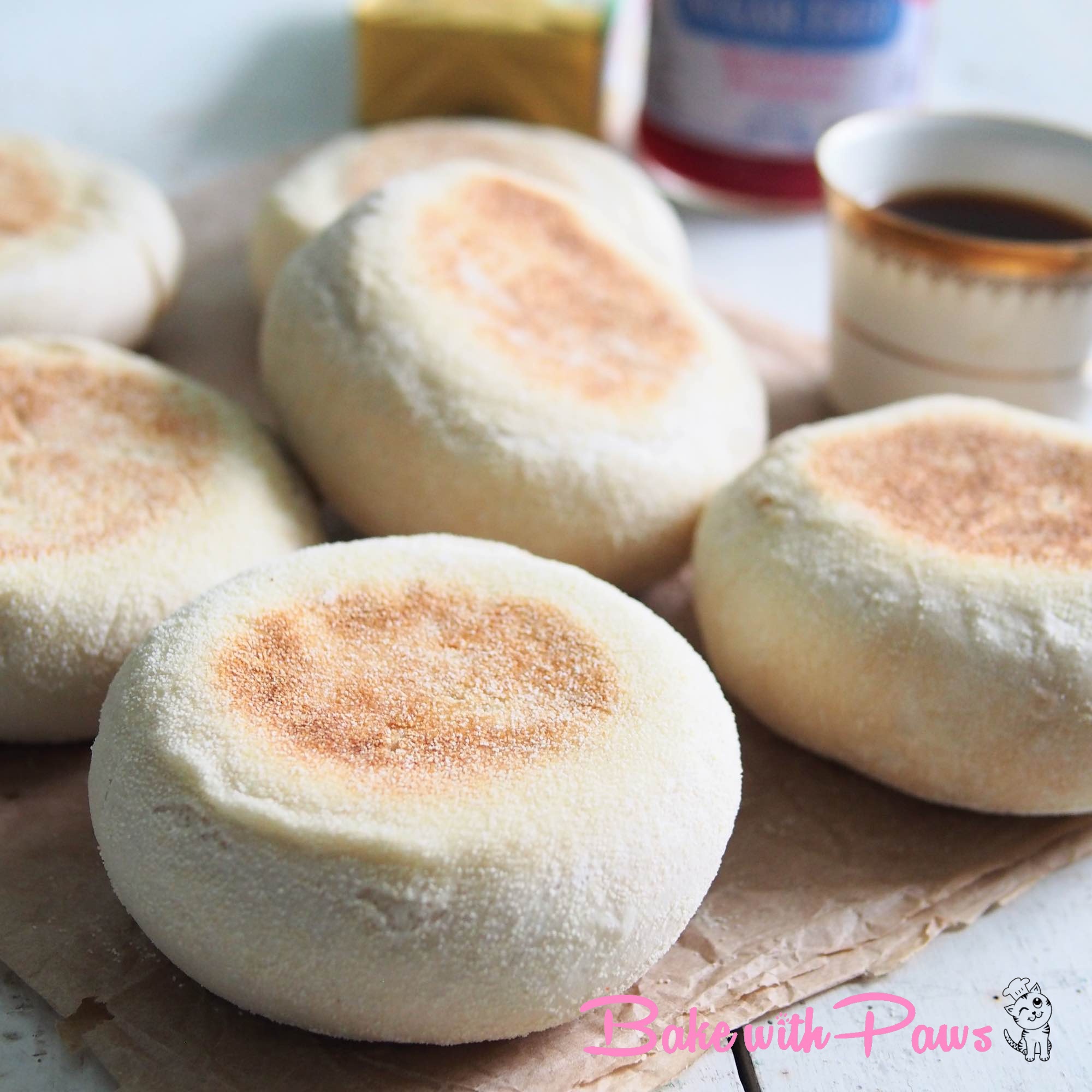 Sourdough English Muffins (Sourdough Discard) BAKE WITH PAWS