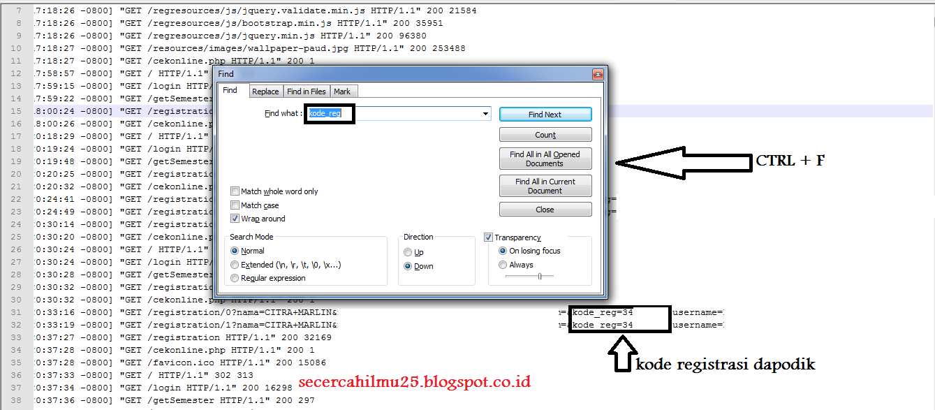 Cara Mudah Mengetahui Kode Registrasi Dapodik Melalui Cek Access Log Secercah Ilmu