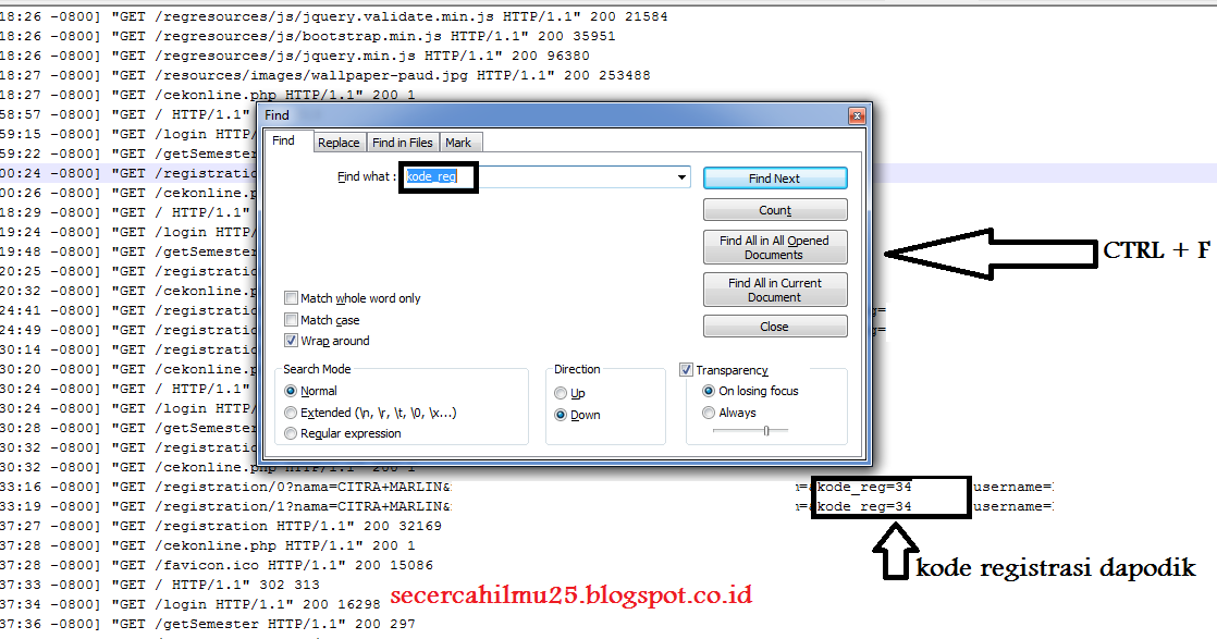 Access log