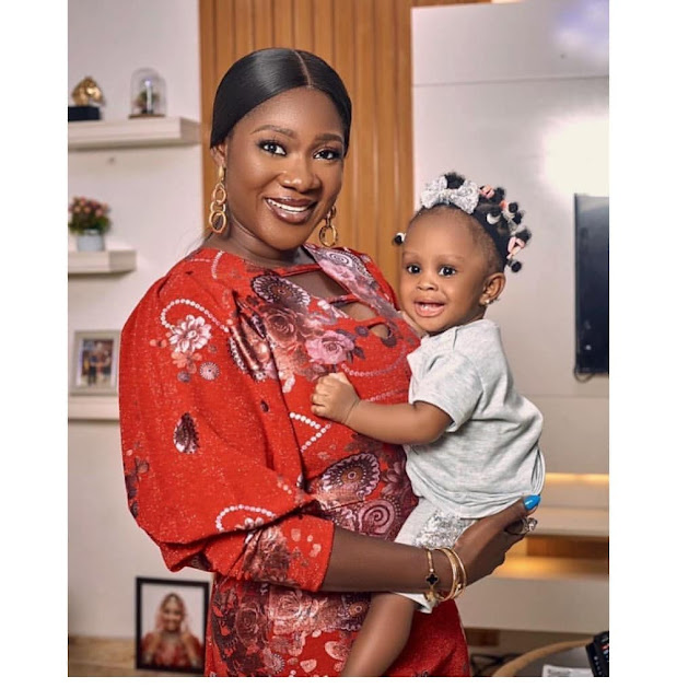 Check out the lovely photos as Mercy Johnson cuddles Actress Etinosa daughter for the first time