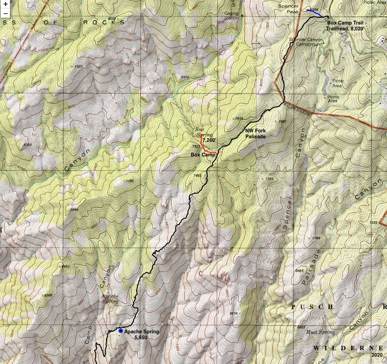 Earthline The American West Box Camp Trail, Pusch Ridge Wilderness