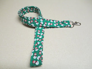 Snowman quilted fabric lanyard
