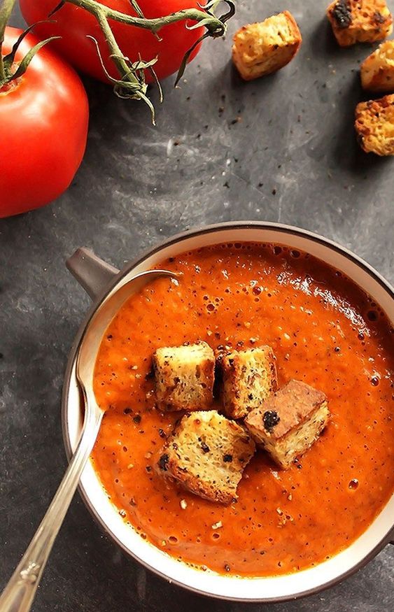 Healing Roasted Tomato and Red Pepper Soup Yummy Foods 100