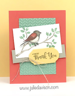 Stampin' Up! Birds & Branches Thank You Card ~ www.juliedavison.com #stampinup 