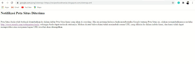 notifikasi ping peta situs