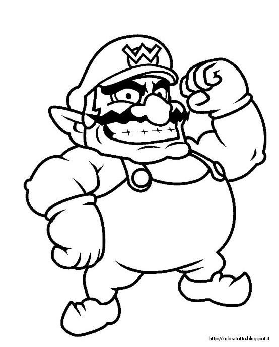 wario and waluigi coloring pages - photo #9