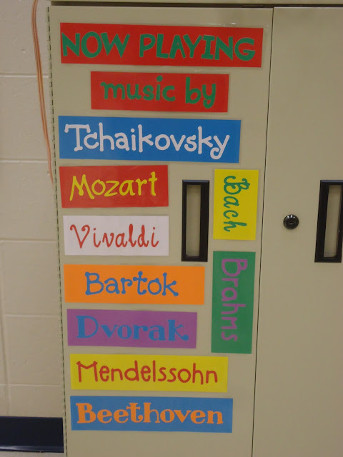 Now playing music by--magnetic signs for orchestra classroom listening