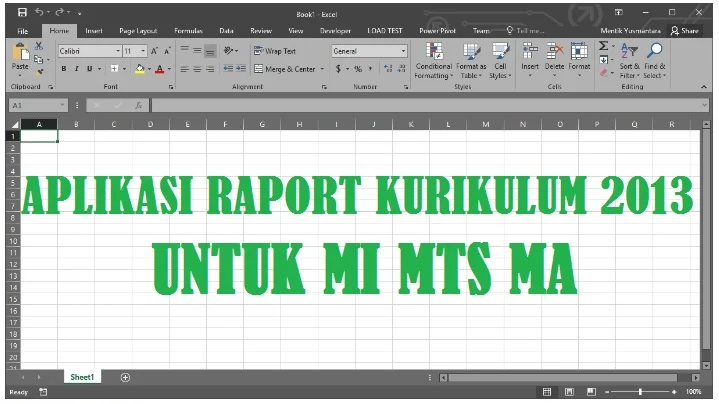 Aplikasi Raport Excel MI MTS MA Kurikulum 2013 (K13) Terbaru Tahun Pelajaran 2020/2021