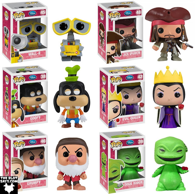 Disney Pop! Series 4 Vinyl Figures by Funko - WALL•E, Jack Sparrow, Goofy, The Evil Queen, Grumpy & Oogie Boogie
