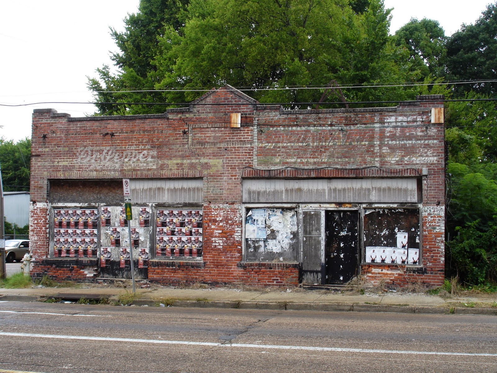 Urban Decay Dilapidated Stores, Mill Street, Jackson, Mississippi